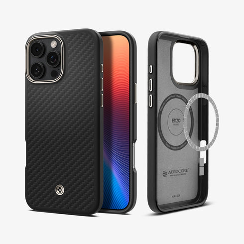 כיסוי לסדרת iPhone 16 מבית Spigen Enzo Aramid (MagFit)